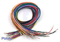 Wires with Pre-crimped Terminals 50-Piece Rainbow Assortment F-F 24"