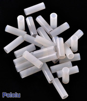 Nylon Spacer: 12mm Length, 4mm OD, 2.7mm ID (25-Pack)