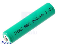 Rechargeable NiMH AAA Battery: 1.2 V, 900 mAh, 1 cell