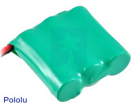 Rechargeable NiMH Battery Pack: 3.6 V, 350 mAh, 3x1 2/3-AAA Cells, JR Connector