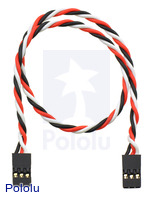 Twisted Servo Extension Cable 12" Female - Female