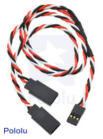 Twisted Servo Y Splitter Cable 12" Female - 2x Male