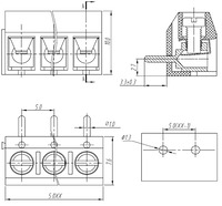 Screw terminal block: 5 mm pitch, top entry.