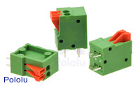Screwless Terminal Block: 2-Pin, 0.1" Pitch, Top Entry (3-Pack)