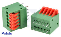 Screwless Terminal Block: 5-Pin, 0.1" Pitch, Top Entry (2-Pack)