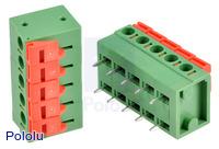 Screwless Terminal Block: 5-Pin, 0.2" Pitch, Side Entry (2-Pack)