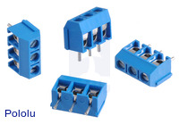Screw Terminal Block: 3-Pin, 5 mm Pitch, Side Entry (4-Pack)