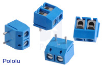 Screw Terminal Block: 2-Pin, 5 mm Pitch, Top Entry (4-Pack)