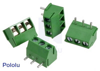 Screw Terminal Block: 3-Pin, 3.5 mm Pitch, Top Entry (4-Pack)