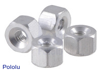 Aluminum Standoff: 1/8" Length, 2-56 Thread, F-F (4-Pack)