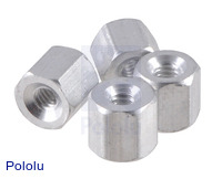 Aluminum Standoff: 3/16" Length, 2-56 Thread, F-F (4-Pack)