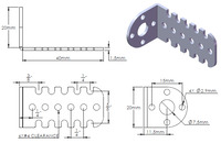 Mechanical drawing for the Pololu 20D mm metal gearmotor bracket.