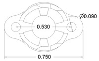 Pololu 3/8 inch plastic ball caster dimensions (unit: inch)