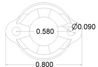Pololu 1/2 inch metal ball caster dimensions (unit: inch)