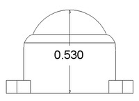 Pololu 1/2 inch metal ball caster height (unit: inch)
