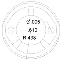 Pololu 3/4 inch metal ball caster dimensions (unit: inch)
