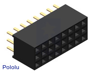 0.100" (2.54 mm) Female Header: 3x8-Pin, Straight