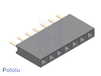 0.100" (2.54 mm) Female Header: 1x7-Pin, Straight