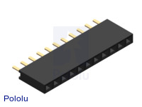 0.100" (2.54 mm) Female Header: 1x11-Pin, Straight