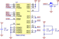 TB6612FNG dual motor driver carrier schematic diagram.