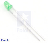 T1 (3mm) Green LED with Green Diffused Lens