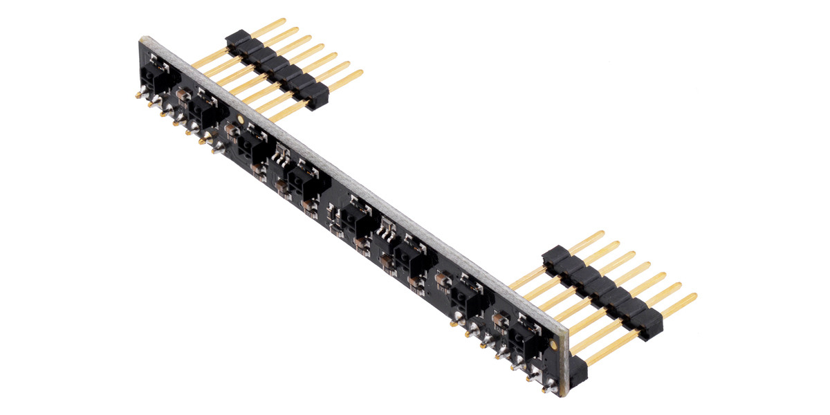 Pololu - 8-Channel QTRX Sensor Array for Romi/TI-RSLK MAX (Through-Hole  Pins Soldered)
