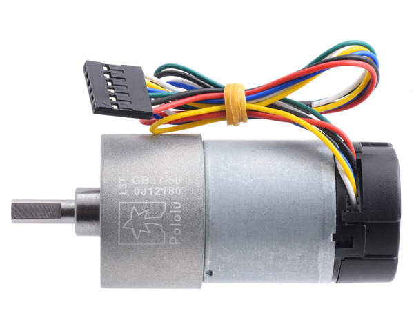 Pololu - 50:1 Metal Gearmotor 37Dx70L mm 12V with 64 CPR Encoder ...