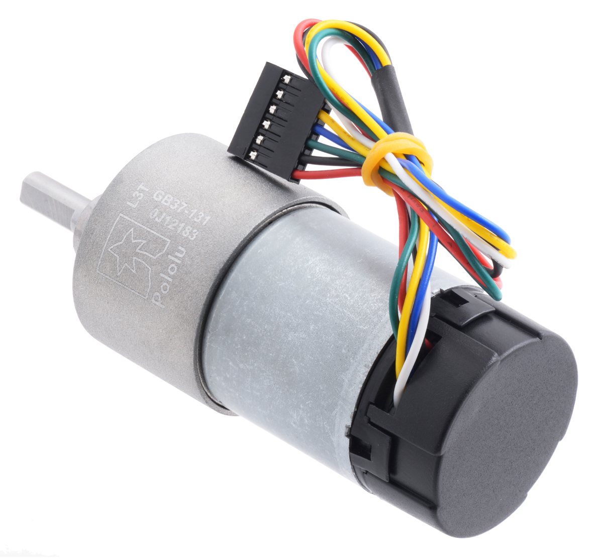 131:1 Metal Gearmotor 37Dx73L mm 12V with 64 CPR Encoder (Helical Pinion)