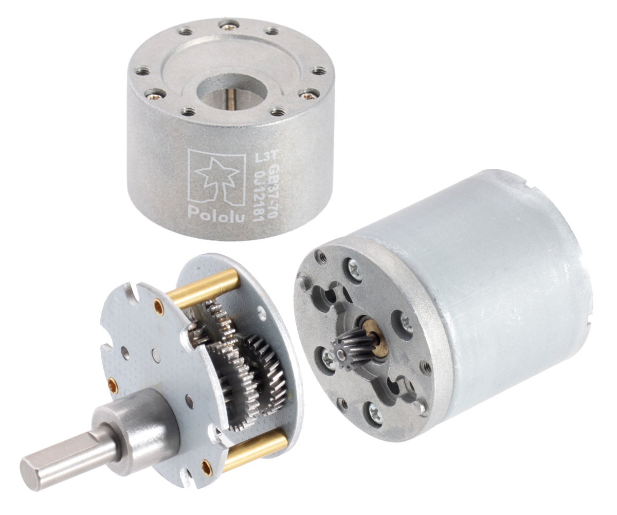 Pololu - 12V Motor with 64 CPR Encoder for 37D mm Metal Gearmotors (No  Gearbox, Helical Pinion)