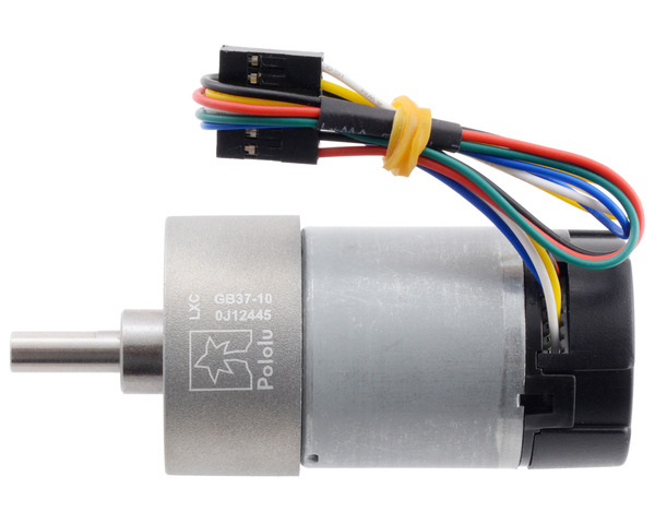 Pololu - 10:1 Metal Gearmotor 37Dx65L mm 12V with 64 CPR Encoder ...