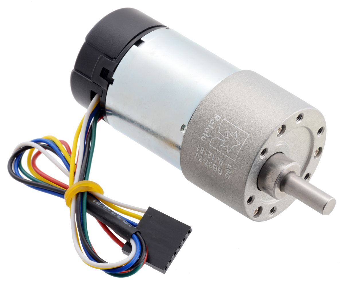 70:1 Metal Gearmotor 37Dx70L mm 24V with 64 CPR Encoder (Helical Pinion)