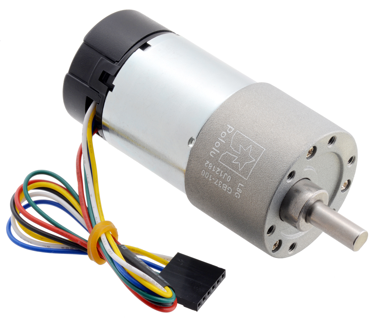 24V Motor with 64 CPR Encoder for 37D mm Metal Gearmotors (No Gearbox,  Helical Pinion)