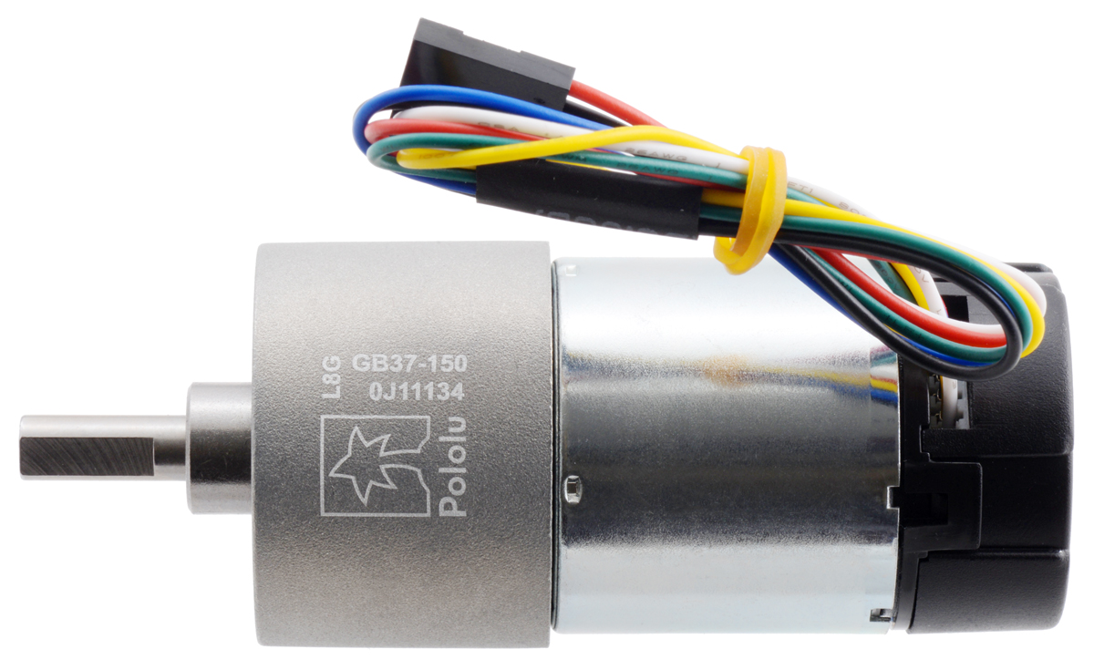Pololu - 150:1 Metal Gearmotor 37Dx73L mm 24V with 64 CPR Encoder (Helical  Pinion)
