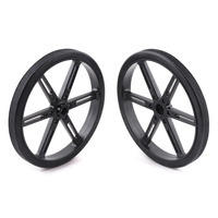 Pololu Wheel for Standard Servo Splines (25T, 5.8mm) - 90×10mm, Black, 2-Pack