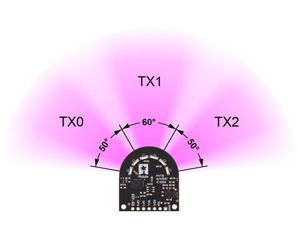 Pololu - 3-Channel Wide FOV Time-of-Flight Distance Sensor for TI-RSLK ...