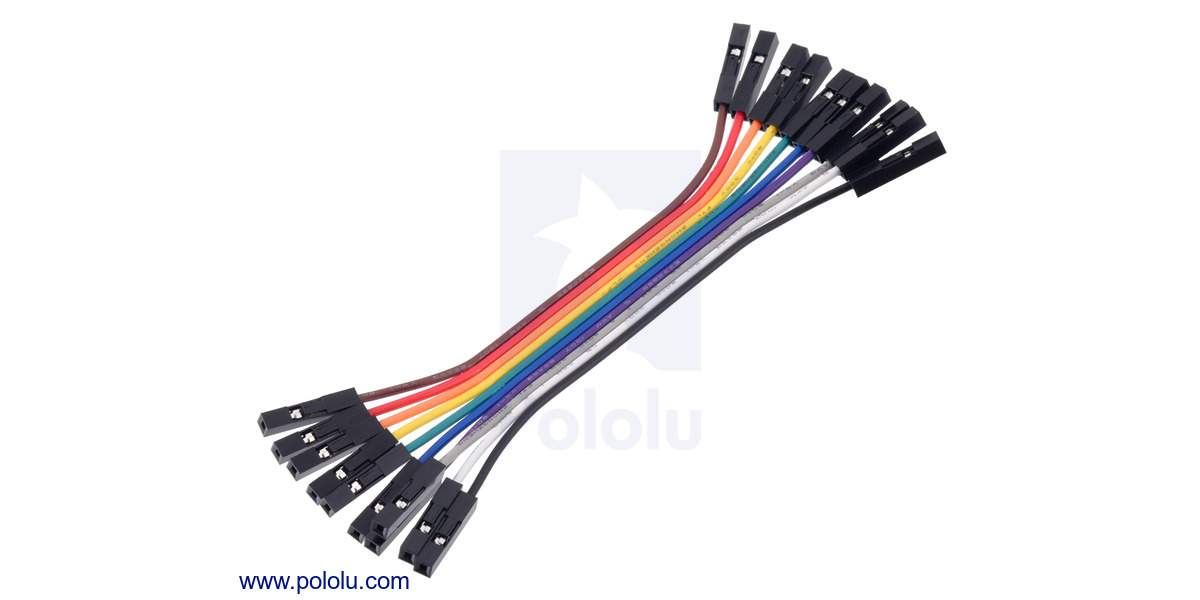 Pololu - Ribbon Cable Premium Jumper Wires 10-Color F-F 3 (7.5 cm)