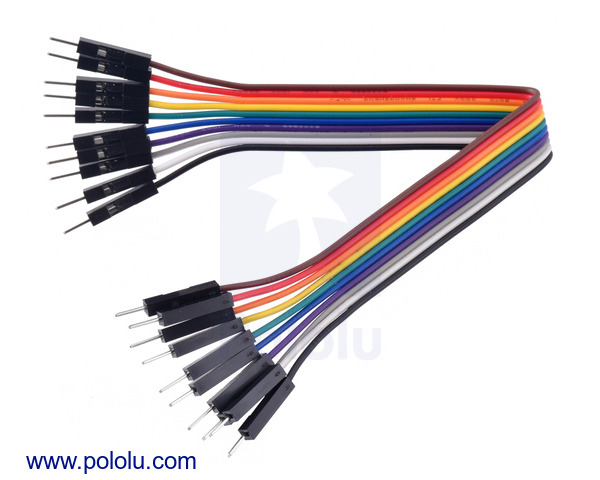 Pololu - Ribbon Cable Premium Jumper Wires 10-Color M-M 6