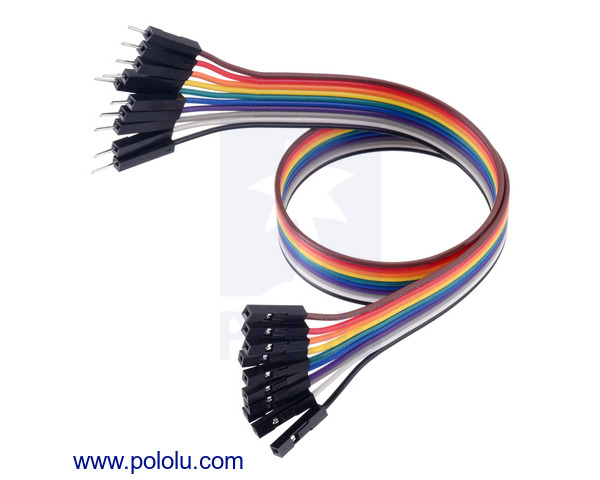 Pololu - Ribbon Cable Premium Jumper Wires 10-Color M-F 12