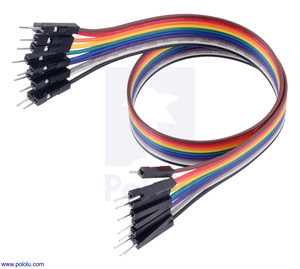 Pololu - Ribbon Cable Premium Jumper Wires 10-Color M-M 12 (30 cm)