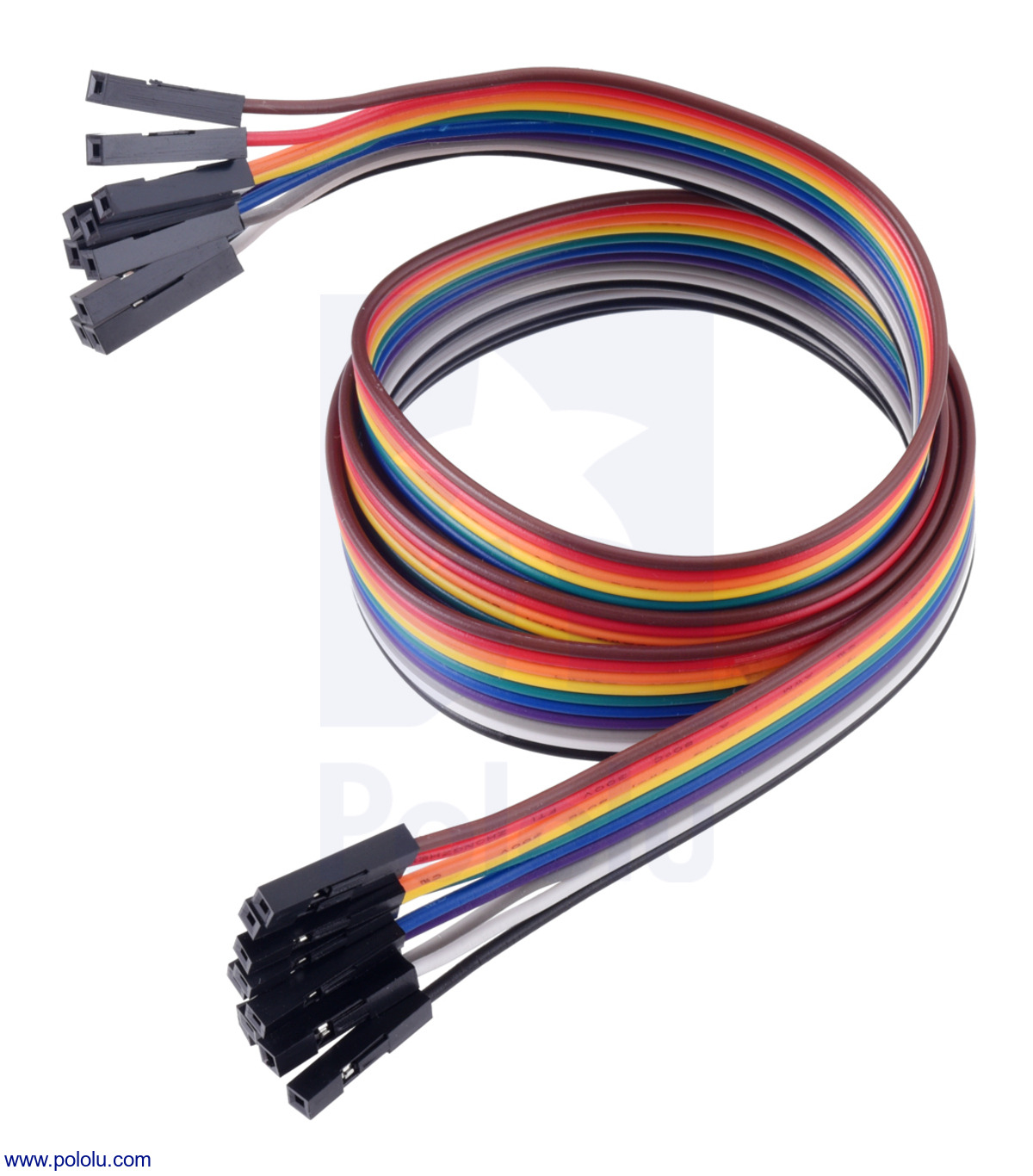 Pololu - Ribbon Cable Premium Jumper Wires 10-Color F-F 24 (60 cm)
