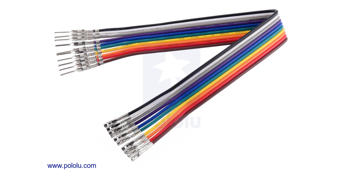 Pololu Ribbon Cable With Pre Crimped Terminals 10 Color M F 6 15 Cm 8417