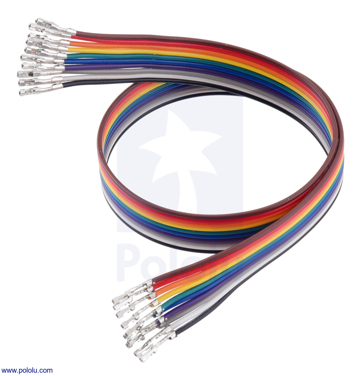 Ribbon Cable with Pre-Crimped Terminals 10-Color F-F 12 (30 cm)