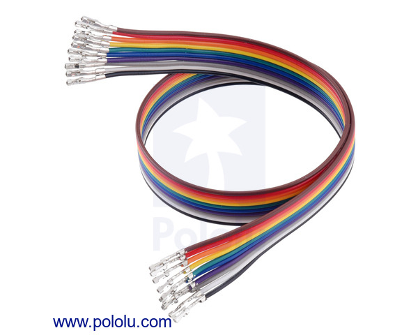 Pololu - Ribbon Cable with Pre-Crimped Terminals 10-Color F-F 12