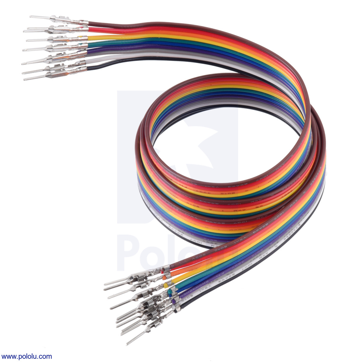 Pololu - Ribbon Cable with Pre-Crimped Terminals 10-Color M-M 24 (60 cm)