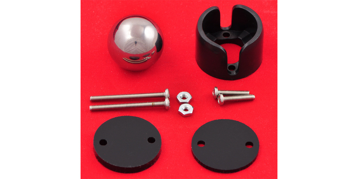 Pololu ball caster with 3/4 inch metal ball with included hardware.