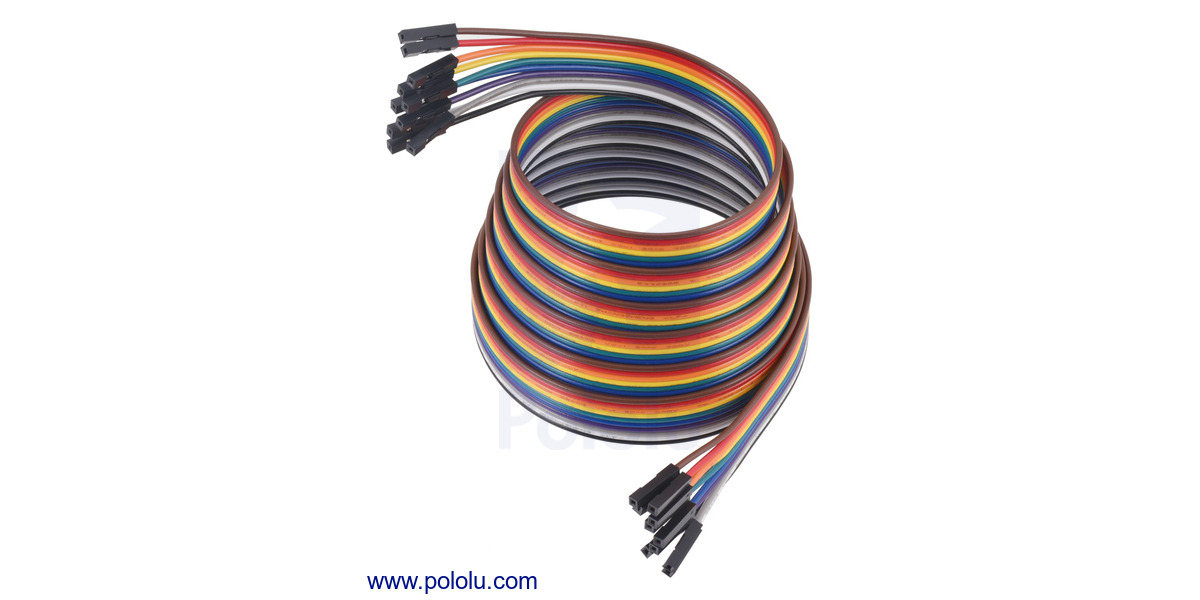 Pololu Ribbon Cable Premium Jumper Wires 10 Color F F 60 150 Cm 4025