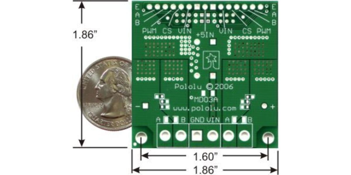 Pololu Dual High-Current Motor Driver Carrier (VNH2SP30 or VNH3SP30 ...