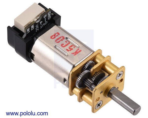 Pololu - 1000:1 Micro Metal Gearmotor LP 6V with 12 CPR Encoder, Back ...