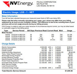 Energy costs after a year of operating Pololu's 305 kW solar project