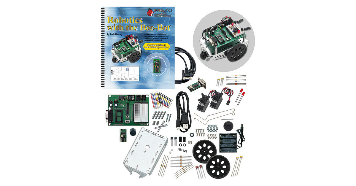 Pololu Parallax Boe-Bot Robot Kit Serial (with USB adapter and cable)  #28132